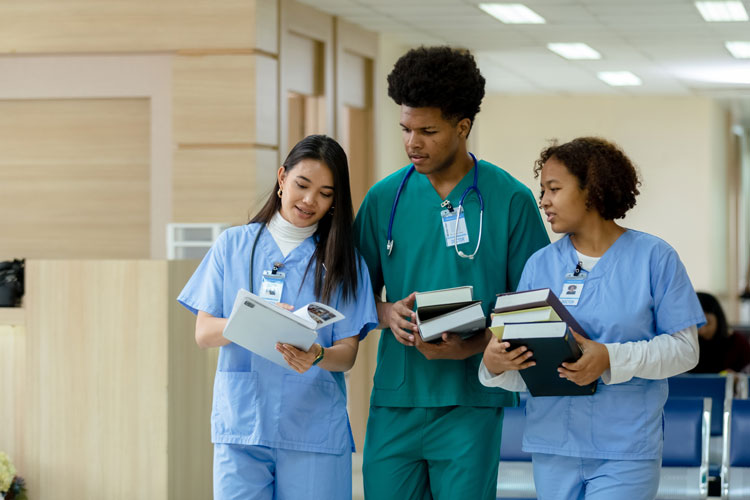 Medical Students In Hallway